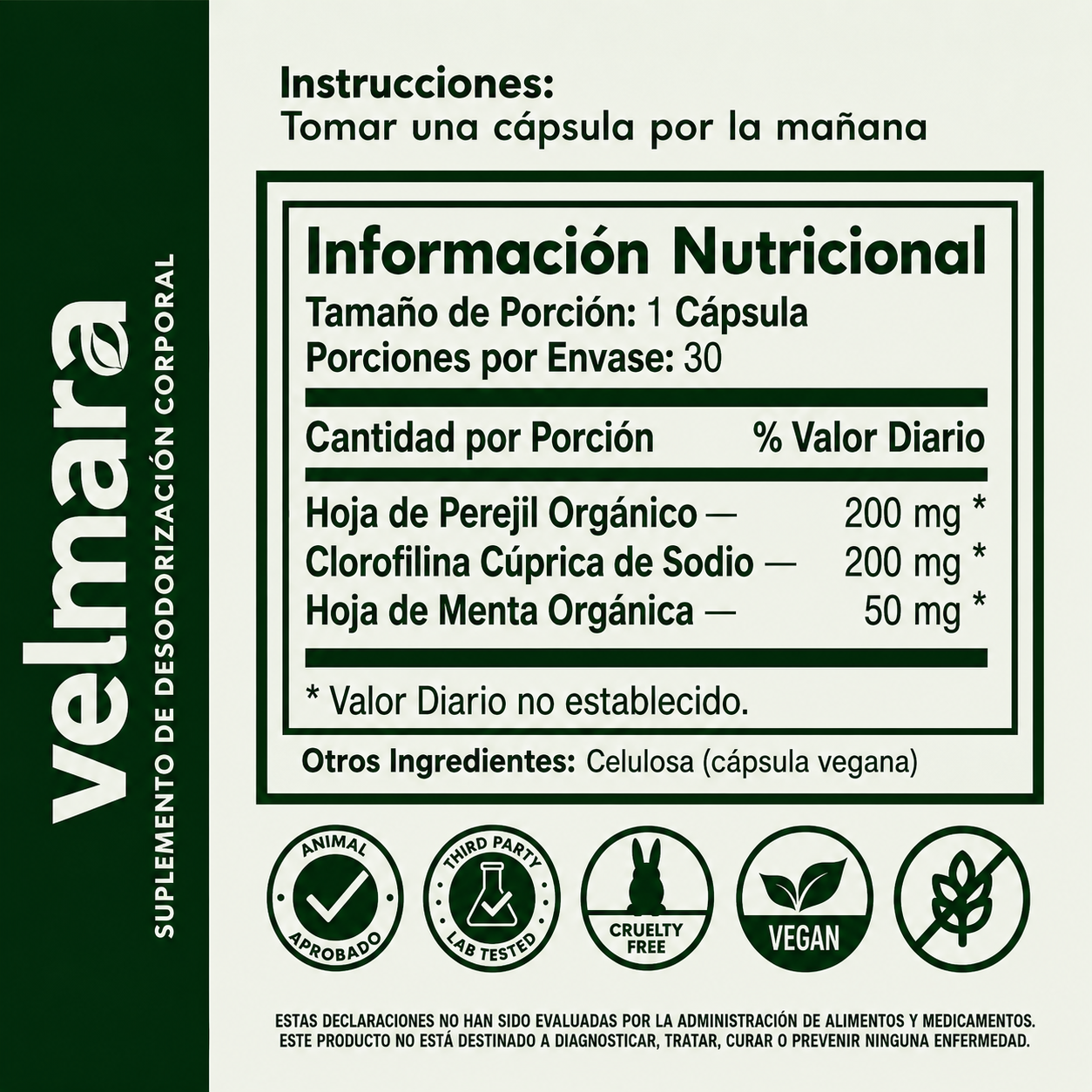 Suplemento Desodorante Interno | Velmara®