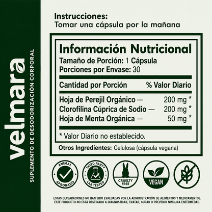 Suplemento Desodorante Interno | Velmara®